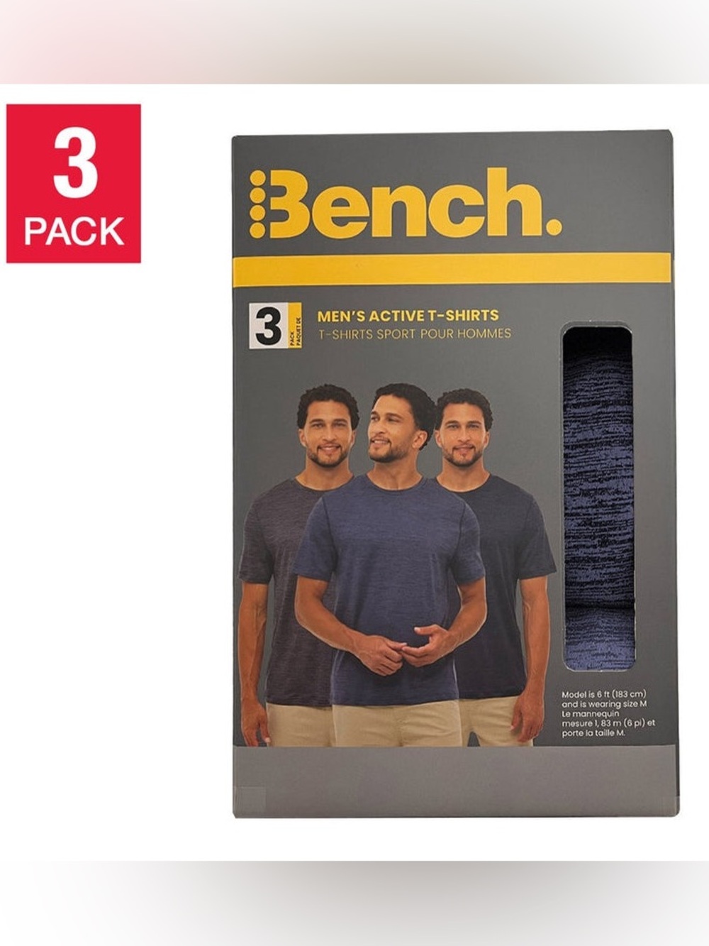 Bench Men's Active T-shirt, 3-pack